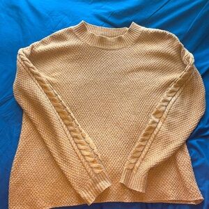 Mustard Yellow Pink Rose Sweater